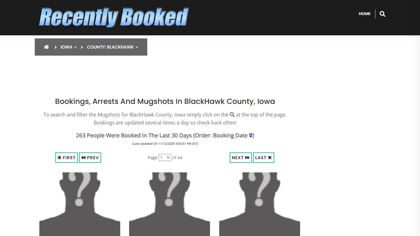 Bookings, Arrests and Mugshots in BlackHawk County, Iowa - Recently Booked